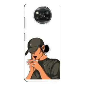 Силиконовый Чехол на Xiaomi POCO X3 с картинкой Стильных Девушек (В зеленом)