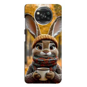 Печатный чехол «Зверята с кофе» для Xiaomi POCO X3 (Зайчик с кофе)