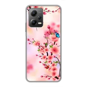 Чехол с принтом САКУРЫ на Xiaomi POCO X5 (5G) (Бабочки на сакуре)