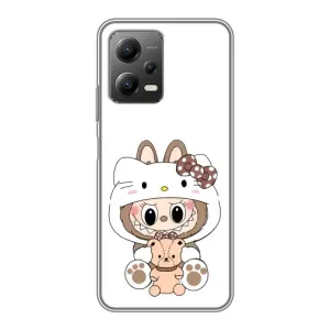 Чехол с принтом Лабубу для Xiaomi POCO X5 (5G) (Белый Лабубу)