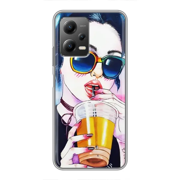 Чехол с рисунком «Девушка с коктейлем» для Xiaomi POCO X5 (5G)
