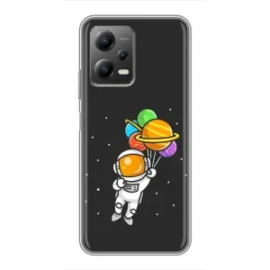 Силіконовый Чохол з принтом "Космонавти" на Xiaomi POCO X5 (5G) (Космонавт з кульками)