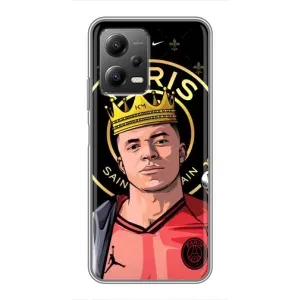 Чехол (TPU) с Футболистом на Xiaomi POCO X5 (5G) (Mbappe King)