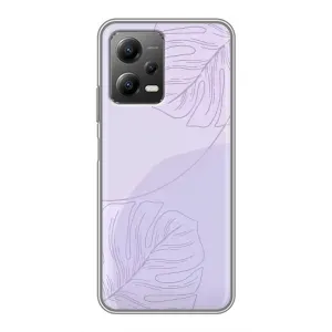 Чохол квітковий дизайн для Xiaomi POCO X5 (5G) (Монстера фіолетова)
