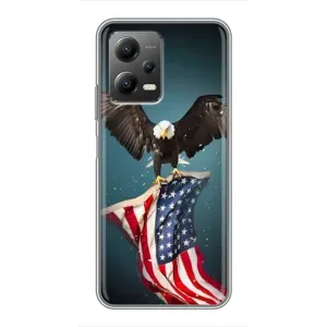 Чехол Флаг USA для Xiaomi POCO X5 (5G) (Орел и флаг)