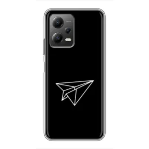 Чехол с картинками на черном фоне для Xiaomi POCO X5 (5G) (Самолетик)