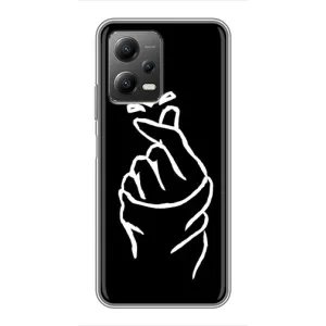 Чехлы (Знак сердечка) на Xiaomi POCO X5 (5G) (Сердце на черном)