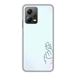Чехлы (Знак сердечка) на Xiaomi POCO X5 (5G) (Сердце на голубом)