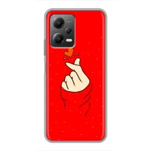 Чехлы (Знак сердечка) на Xiaomi POCO X5 (5G) (Сердце на красном)
