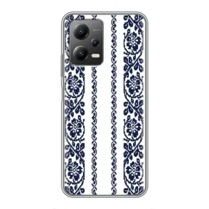 Силиконовый Чехол на Xiaomi POCO X5 (5G) с картинкой Вышиванки (Синяя вышиванка)