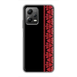 Силиконовый Чехол на Xiaomi POCO X5 (5G) с картинкой Вышиванки (Вышиванка на черном)