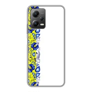 Силиконовый Чехол на Xiaomi POCO X5 (5G) с картинкой Вышиванки (Желто-синяя вышиванка)