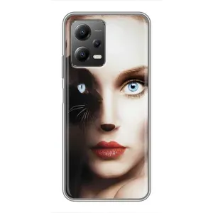 Бампер з зображенням Котиків для Поко X5 (5G) (Жінка кішка)
