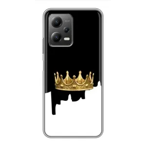 Чехол (Корона на чёрном фоне) для Поко X5 (5G) (Золотая корона)