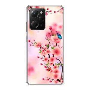Чехол с принтом САКУРЫ на Xiaomi POCO X5 Pro (5G) (Бабочки на сакуре)