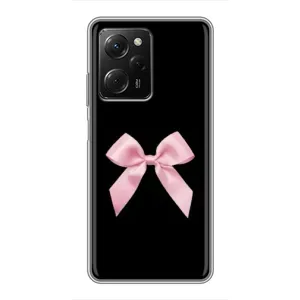 Чехол банты для Xiaomi POCO X5 Pro (5G) (Бант на черном)
