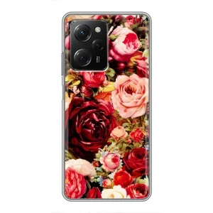 Силиконовый бампер с принтом (цветочки) на Поко X5 про (5G) (Букет цветов)