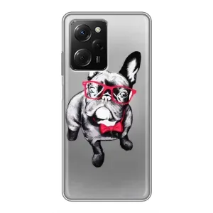 Чехол (ТПУ) Милые собачки для Xiaomi POCO X5 Pro (5G) (Бульдог в очках)