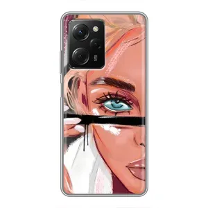 Силиконовый Чехол на Xiaomi POCO X5 Pro (5G) с картинкой Стильных Девушек (Девушка и ресницы)