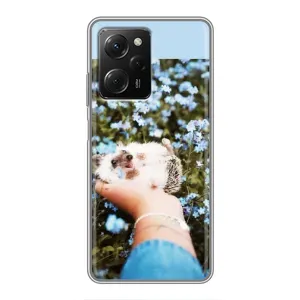 Чехлы с изображением разных животных для Xiaomi POCO X5 Pro (5G) (Ежик на руках)