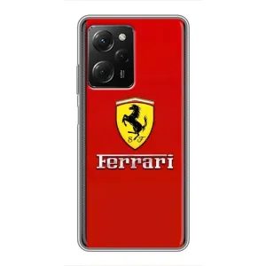 Силиконовый бампер с картинкой машины на Xiaomi POCO X5 Pro (5G) (Ferrari Logo)