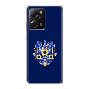 Чохол з картинкою (Патріотичний ГЕРБ) на Xiaomi POCO X5 Pro (5G) (Герб в квітах)