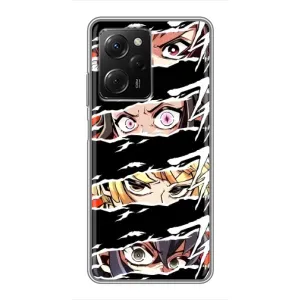 Силіконові чохлі з очіма Anime для Поко X5 про (5G) (Очі на чорному)