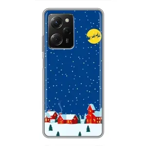 Силиконовый бампер на рождество для Xiaomi POCO X5 Pro (5G) (Город в снегу)