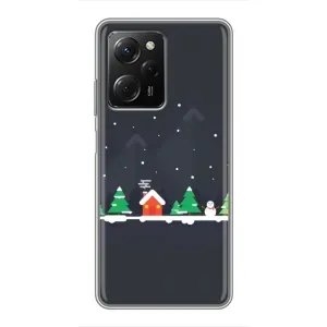 Силиконовый бампер на рождество для Xiaomi POCO X5 Pro (5G) (Город зимний)