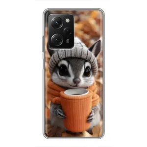 Печатный чехол «Зверята с кофе» для Xiaomi POCO X5 Pro (5G) (Грызунчик с кофе)