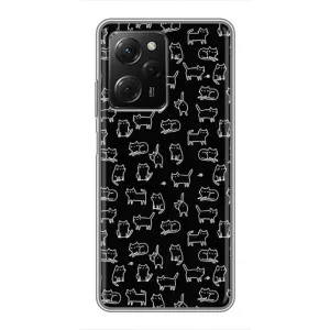 Чехол на тематику: Коты для Xiaomi POCO X5 Pro (5G) (Котики на черном)