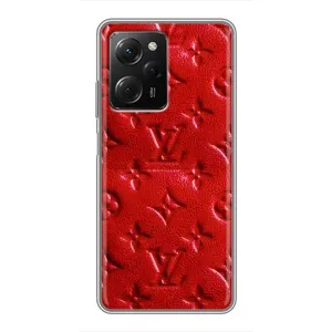 Текстурний Чохол Louis Vuitton для Поко X5 про (5G) (Червоний ЛВ)