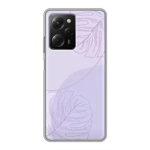 Чехол цветочный дизайн для Xiaomi POCO X5 Pro (5G) (Монстера фиолетовая)