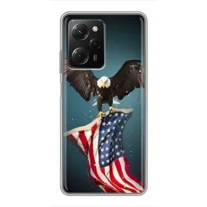 Чехол Флаг USA для Xiaomi POCO X5 Pro (5G) (Орел и флаг)