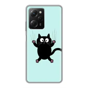 Силиконовый чехол с котиком для Xiaomi POCO X5 Pro (5G) (Падающий кот)