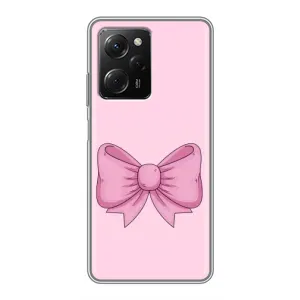Чехол банты для Xiaomi POCO X5 Pro (5G) (Розовый бантик)