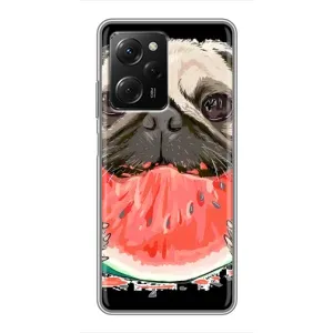Чехол (ТПУ) Милые собачки для Xiaomi POCO X5 Pro (5G) (Смешной Мопс)
