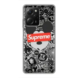 Чехол с Брендами одежды на Поко X5 про (5G) (Supreme Маус)