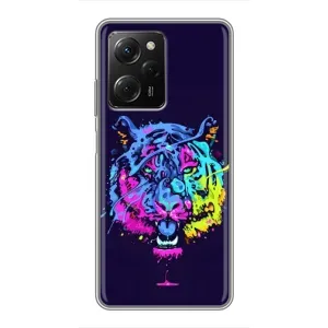 Силиконовый бампер с картинкой животных для Xiaomi POCO X5 Pro (5G) (Тигр-Арт)