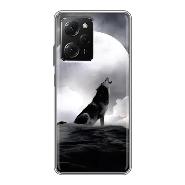 Чехол с рисунком «Волк и луна» для Xiaomi POCO X5 Pro (5G)