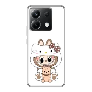 Чехол с принтом Лабубу для Xiaomi POCO X6 5G (Белый Лабубу)
