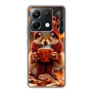 Друкований чохол 'Звірята з кавою' для Xiaomi POCO X6 5G (Білка з кавою)