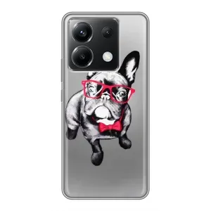 Чохол (ТПУ) Милі песики для Xiaomi POCO X6 5G (Бульдог в окулярах)