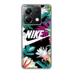 Силіконовый Чохол на Xiaomi POCO X6 5G з картинкою НАЙК (Квітковий Nike)
