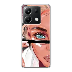 Силіконовый Чохол на Xiaomi POCO X6 5G з картинкой Модных девушек (Дівчина та вії)