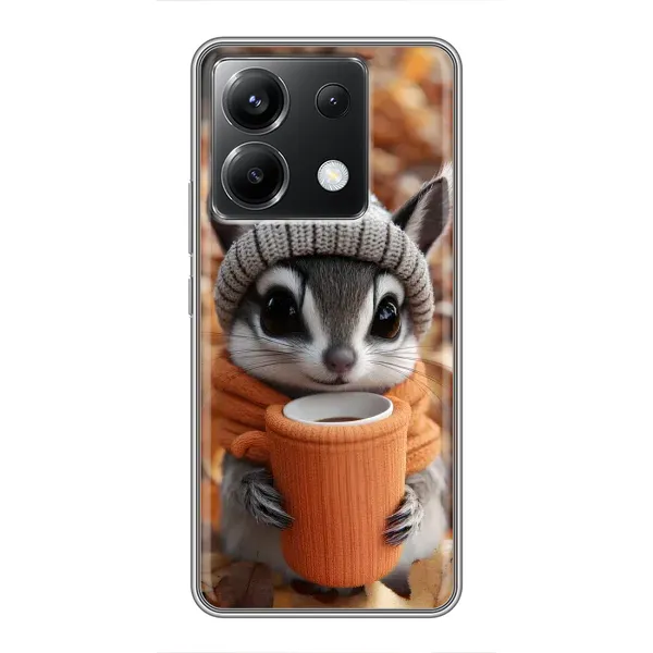 Чехол с рисунком «Грызунчик с кофе» для Xiaomi POCO X6 5G Чехол с рисунком «Грызунчик с кофе» для Xiaomi POCO X6 5G