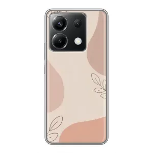 Чехол цветочный дизайн для Xiaomi POCO X6 5G (Коричневый фон)