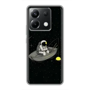Силиконовый Чехол с принтом "Космонавты" на Xiaomi POCO X6 5G (Космонавт на рыбалке)