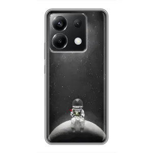 Силиконовый Чехол с принтом "Космонавты" на Xiaomi POCO X6 5G (Космонавт романтик)