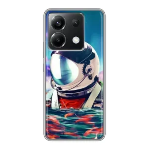 Силиконовый Чехол с принтом "Космонавты" на Xiaomi POCO X6 5G (Космонавт в воде)